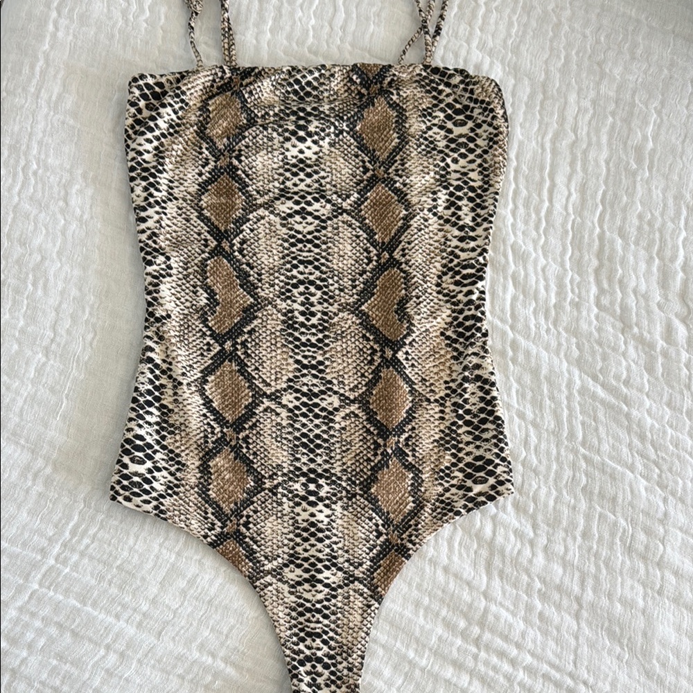 Snakeskin Print Bodysuit